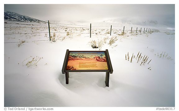 Sign in Snow, East Side of the Sierra, 2004.  ()