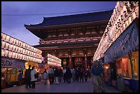 Nakamise-dori and  Senso-ji temple at dusk. Tokyo, Japan