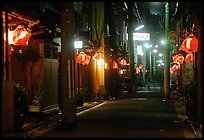 Narrow alley by night. Kyoto, Japan ( color)