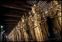 Rows of statues of the thousand-armed Kannon (buddhist goddess of mercy), Sanjusangen-do Temple. Kyoto, Japan ( color)