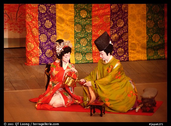 Tea ceremony performed at the Gion Kobu Kaburen-jo theatre. Kyoto, Japan (color)