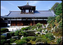 Garden and subtemple, Tofuju-ji Temple. Kyoto, Japan (color)