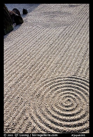 Raked gravel Tofuju-ji Temple. Kyoto, Japan (color)