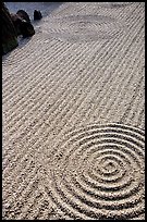 Raked gravel Tofuju-ji Temple. Kyoto, Japan