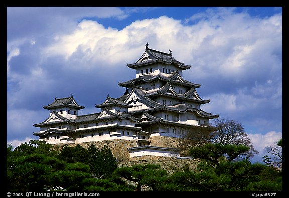 Classic lines of the castle. Himeji, Japan (color)