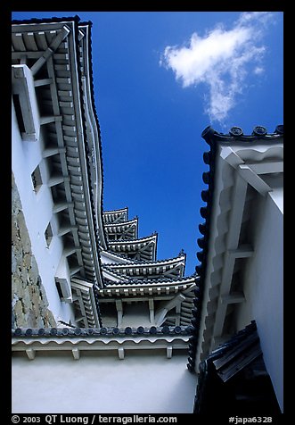 Architectural detail of the castle. Himeji, Japan (color)