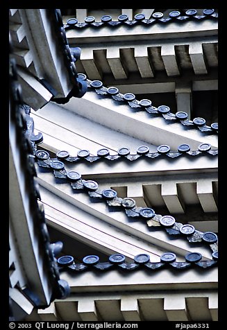 Architectural detail of the castle. Himeji, Japan