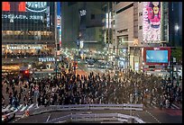 Shiboya crossing at night. Tokyo, Japan ( color)