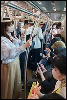 Riding the Tokyo subway. Tokyo, Japan ( color)