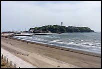 Katase Nishihama beach and Enoshima Island. Enoshima Island, Japan ( color)