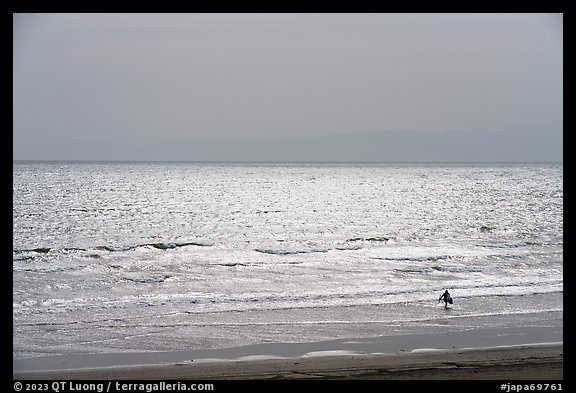Surfer, Katase Nishihama beach. Fujisawa, Japan (color)