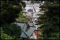 Benzaiten Nakamise Street and Enoshima Benten-bashi causeway. Enoshima Island, Japan ( color)
