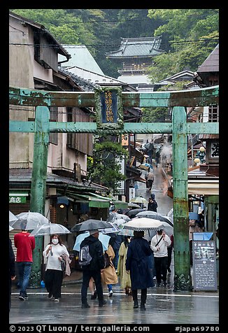 Alley with a statue. Enoshima Island, Japan (color)