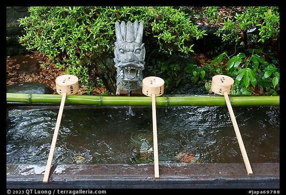 Containers for ritual cleansing. Enoshima Island, Japan (color)