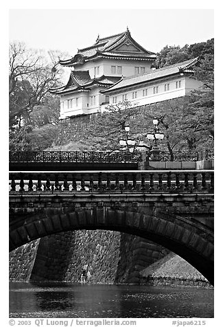 Imperial Palace. Tokyo, Japan (black and white)