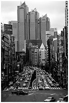High rises in Shinjuku. Tokyo, Japan ( black and white)