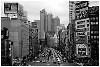Avenue in Shinjuku. Tokyo, Japan ( black and white)