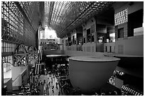 Train station hall. Kyoto, Japan (black and white)