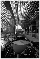 Train station hall. Kyoto, Japan (black and white)