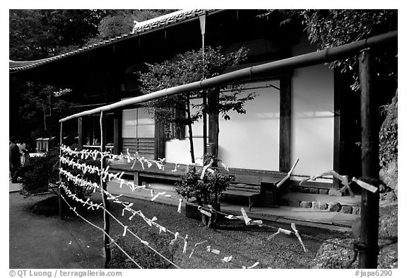 Prayer notes in a temple. Kyoto, Japan