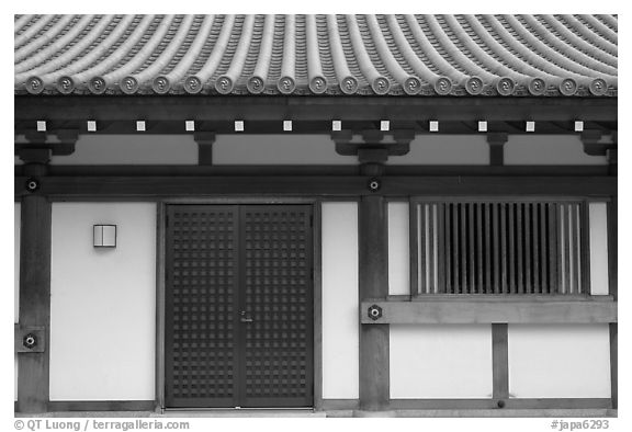 Roof and wall detail, Sanjusangen-do Temple. Kyoto, Japan