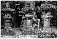 Sacred urns in Tosho-gu Shrine. Nikko, Japan (black and white)