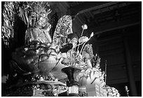 Statue of buddhist goddess. Nikko, Japan ( black and white)