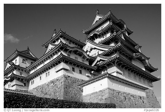 Towering five-story castle. Himeji, Japan