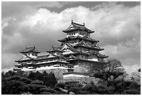 Classic lines of the castle. Himeji, Japan (black and white)