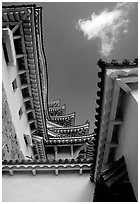 Architectural detail of the castle. Himeji, Japan ( black and white)