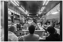 Dinners in small restaurant, Shinjuku. Tokyo, Japan ( black and white)