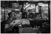 Izakaya food stall, Omoide Yokocho, Shinjuku. Tokyo, Japan ( black and white)