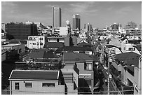 Rooftops and alley, Shinjuku. Tokyo, Japan ( black and white)