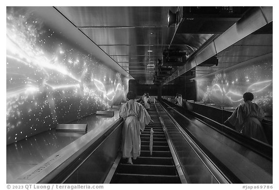 Second Luminous Way escalator. Enoshima Island, Japan