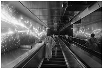 Second Luminous Way escalator. Enoshima Island, Japan ( black and white)