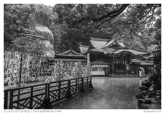 Yasaka Shrine. Enoshima Island, Japan (black and white)