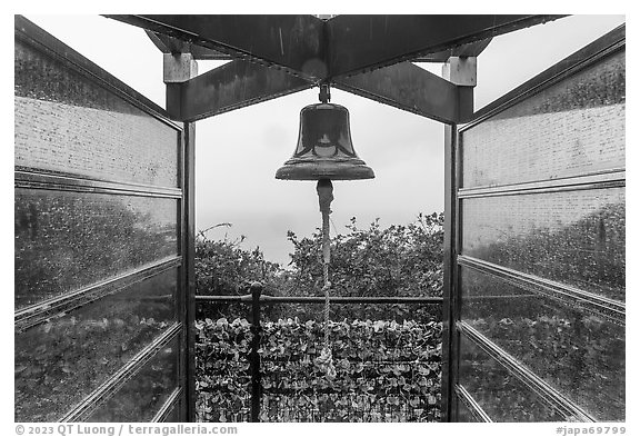 Dragons Love Bell. Enoshima Island, Japan (black and white)