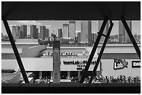 TeamLab building and Chuo skyline. Tokyo, Japan ( black and white)