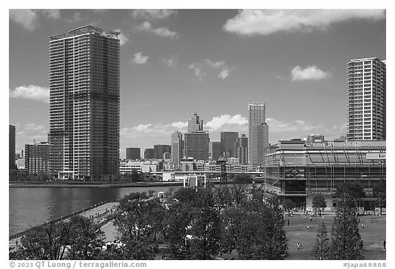 Park and river, Toyosu. Tokyo, Japan