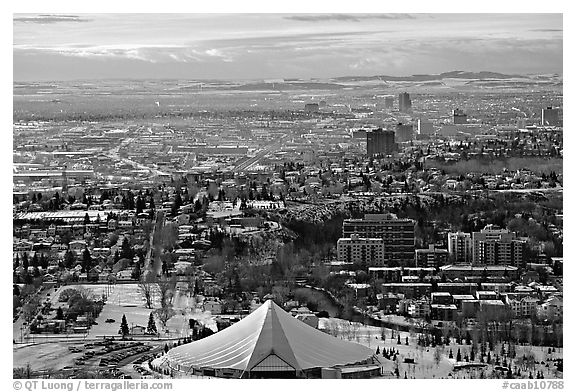 View from Calgary Tower in winter. Calgary, Alberta, Canada