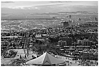 View from Calgary Tower in winter. Calgary, Alberta, Canada (black and white)