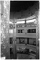 Inside the Chinese cultural center. Calgary, Alberta, Canada (black and white)