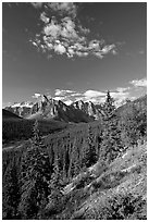 Valley of Ten Peaks, early morning. Banff National Park, Canadian Rockies, Alberta, Canada ( black and white)