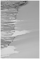 Glacial sediments transported into Peyto Lake by streams. Banff National Park, Canadian Rockies, Alberta, Canada ( black and white)