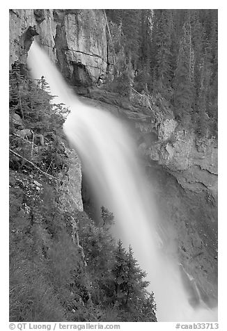 Panther Falls seen from the hanging ledge. Banff National Park, Canadian Rockies, Alberta, Canada