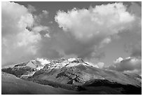 Peak and cloud near the Columbia Icefield,  early morning. Jasper National Park, Canadian Rockies, Alberta, Canada (black and white)