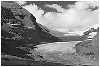 Athabasca Glacier, early morning. Jasper National Park, Canadian Rockies, Alberta, Canada (black and white)