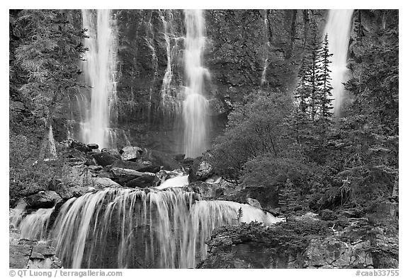 Upper tier of Tangle Falls. Jasper National Park, Canadian Rockies, Alberta, Canada