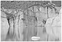 Iceberg and front of Cavell Glacier. Jasper National Park, Canadian Rockies, Alberta, Canada ( black and white)