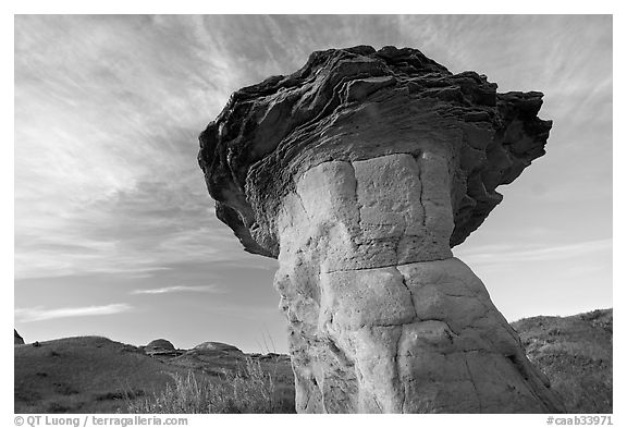 Caprock, early morning, Dinosaur Provincial Park. Alberta, Canada